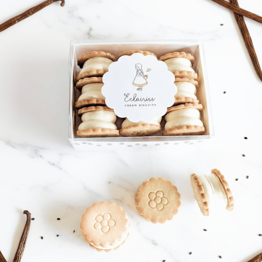 Image of a vanilla cream biscuits packet of 9